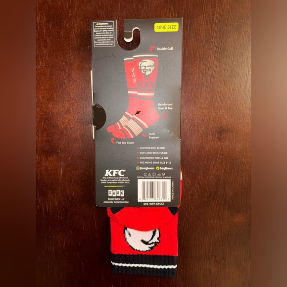 KFC (KENTUCKY FRIED CHICKEN) SWAG CREW SOCKS NWT MEN’S SHOE SIZE 8-13 - Picture 2 of 2